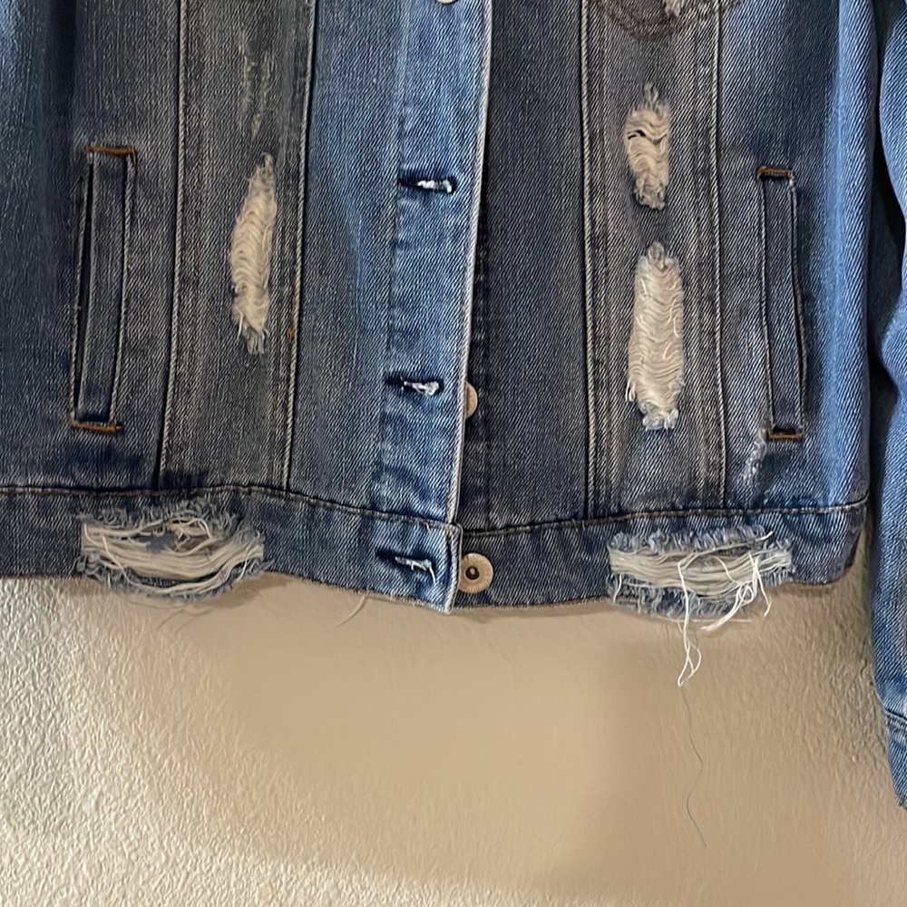 Distressed Denim Jacket - image 7